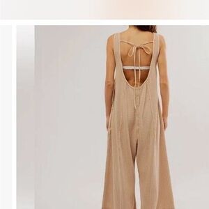 NWOT The Free People Elegant Tan Jumpsuit